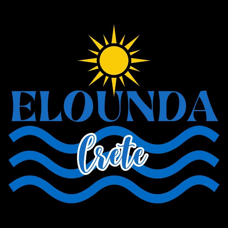Elounda Crète Conception du soleil et des vagues