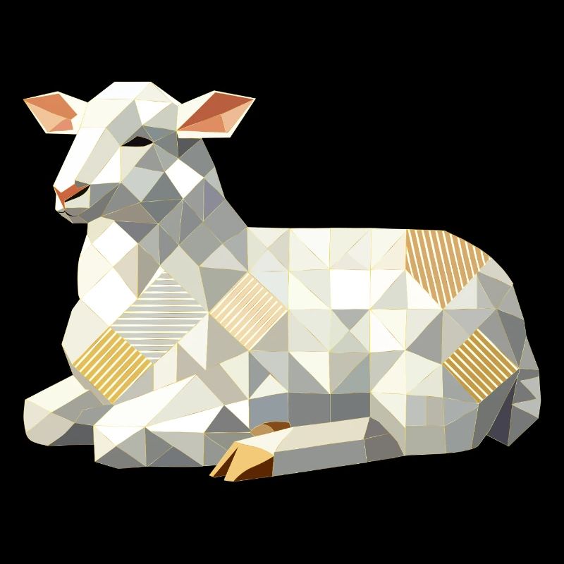 Geometrisches Lamm – modernes Ostersymbol