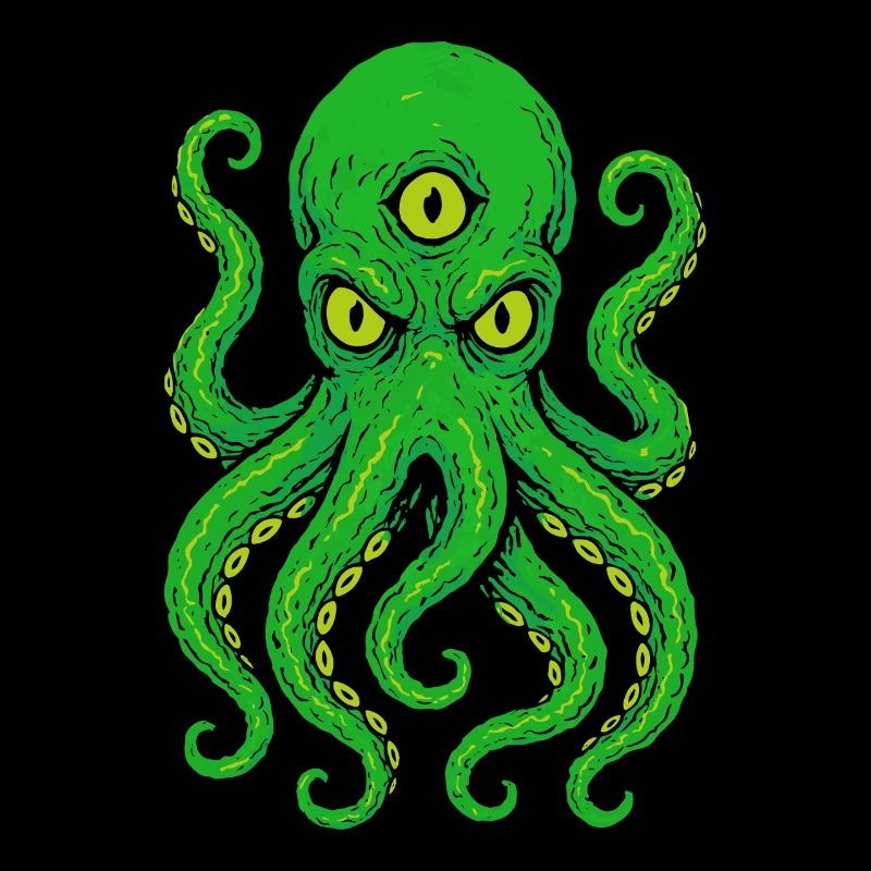 Tentacle Octopus with Third Eye Neon