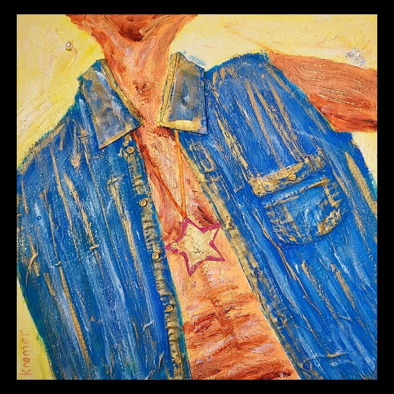 Bunter Denim-Blazer mit Sternanhänger Nemo