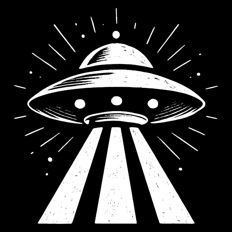 Minimalist UFO Alien Flying Saucer Sil