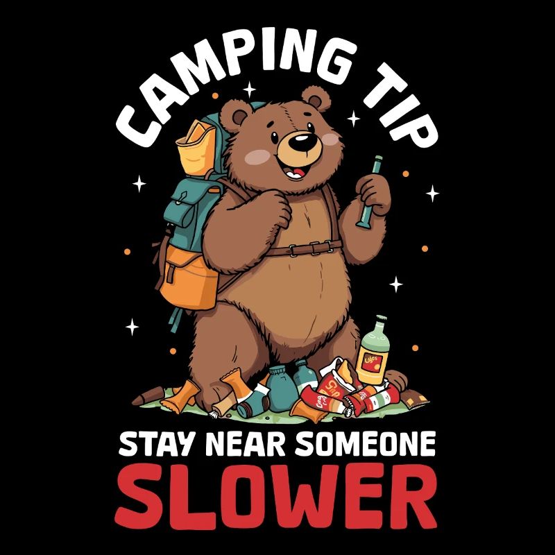 Camping Bear Attack Tip Funny Hiking Camper