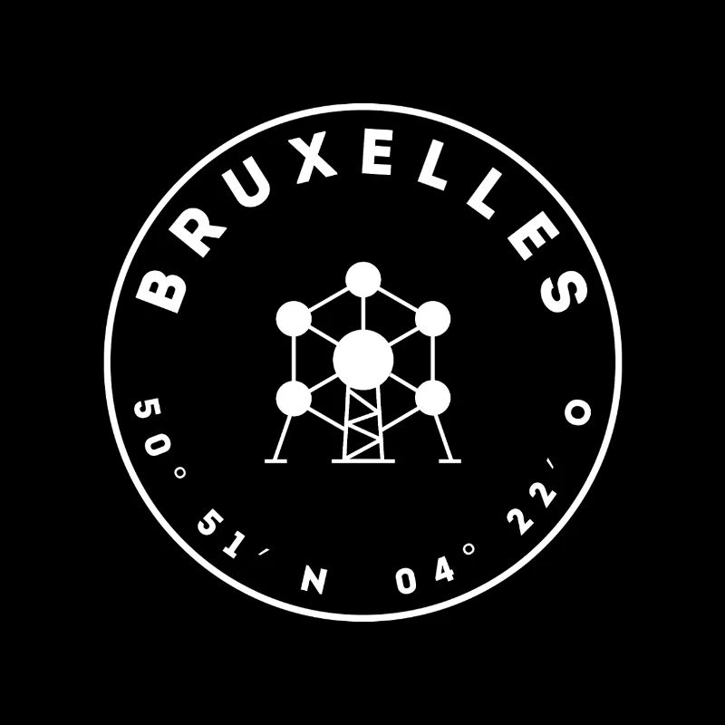 Brussels with Atomium and coordinates