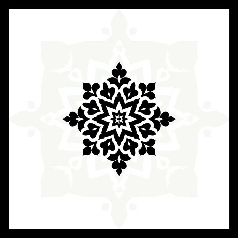 Intricate Black and White Mandala Pattern
