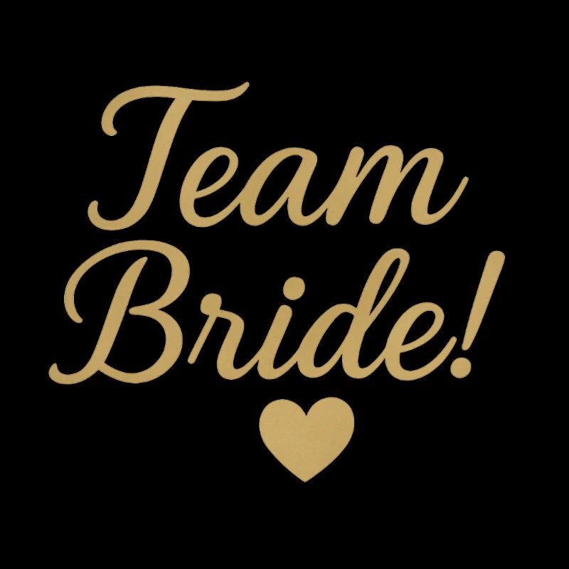 Team Bride Gold Script Design. Wedding