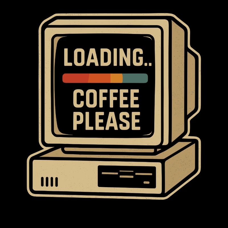 Loading Coffee Please Retro Computer