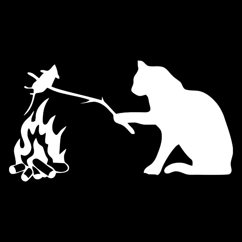 Silent Observer Cat by Campfire