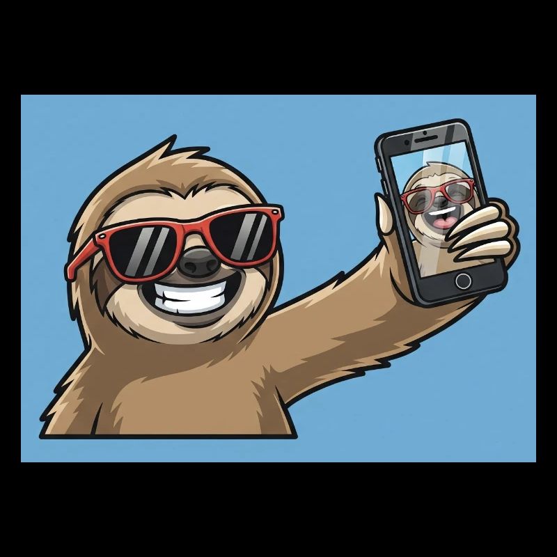 Cool Sloth Selfie Design