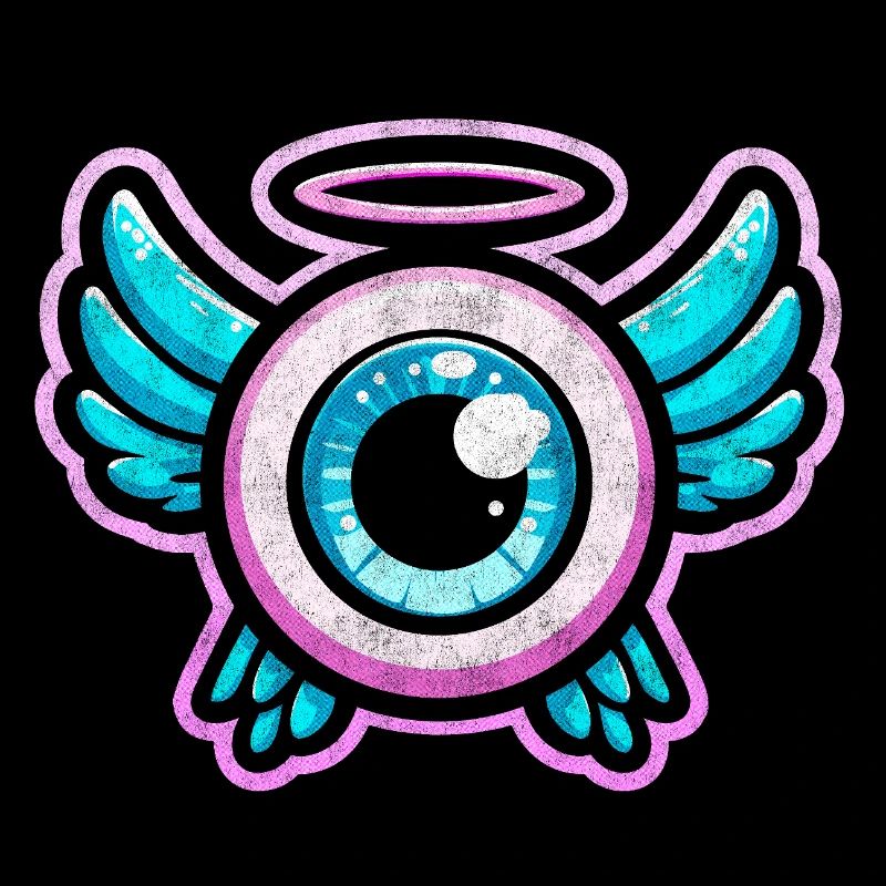 Œil fantaisiste avec conception d’ailes d’ange