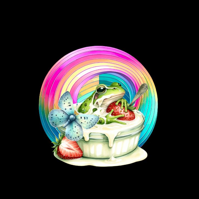 Regenbogen Frosch Eis Erdbeere Eiskrem Kind