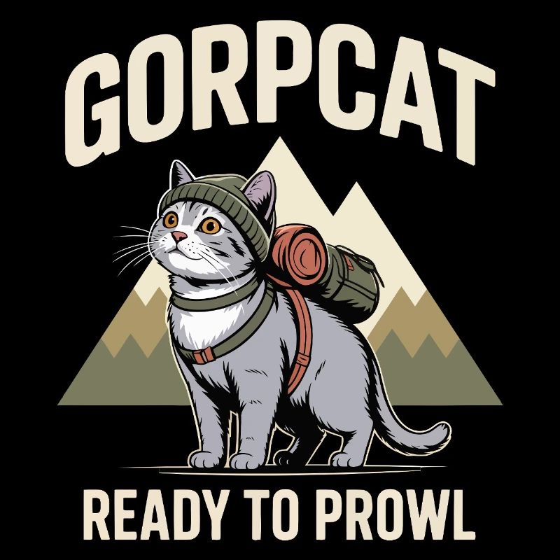 GORPCAT bereit zum Schleichen Wanderkatze