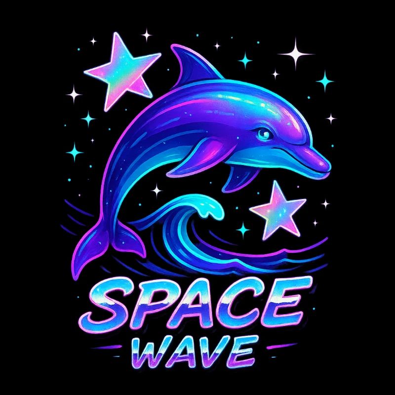 Néon Space Wave Dolphin Design