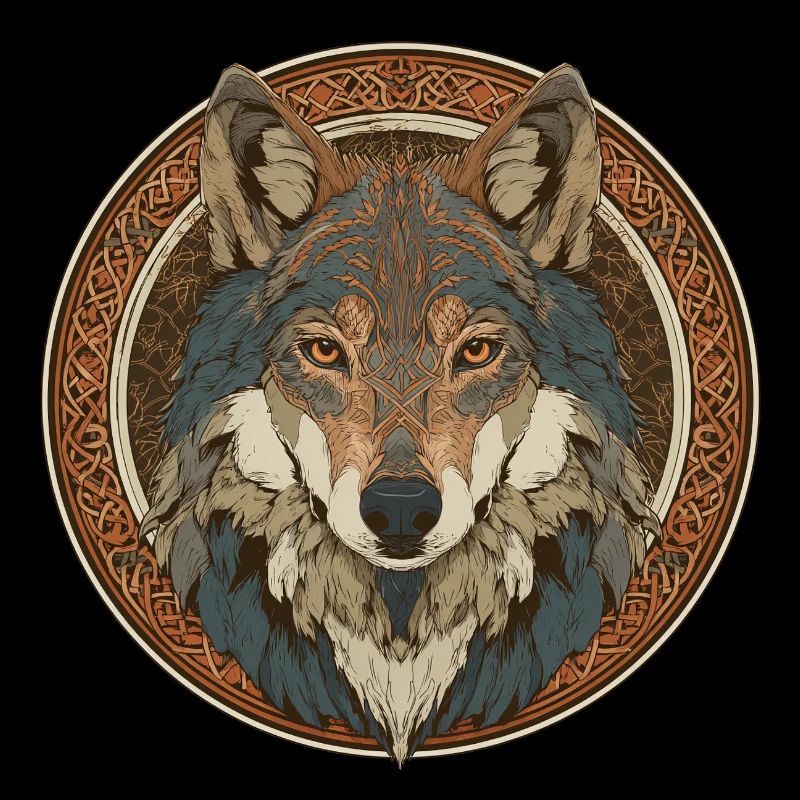Legendenhafter Wolf mit keltischem Muster