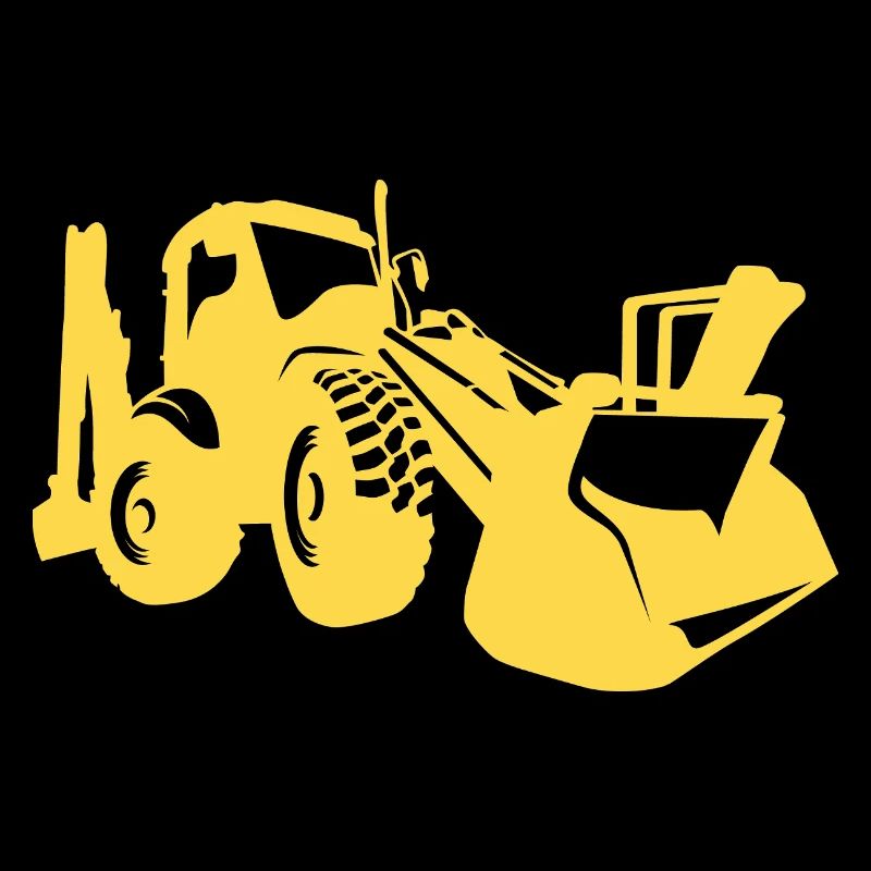 Bagger Radlader Baugeräteführer Silhouette