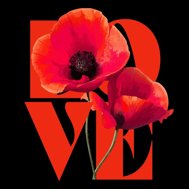 Lebendiges Mohnblumen-Kunstdesign