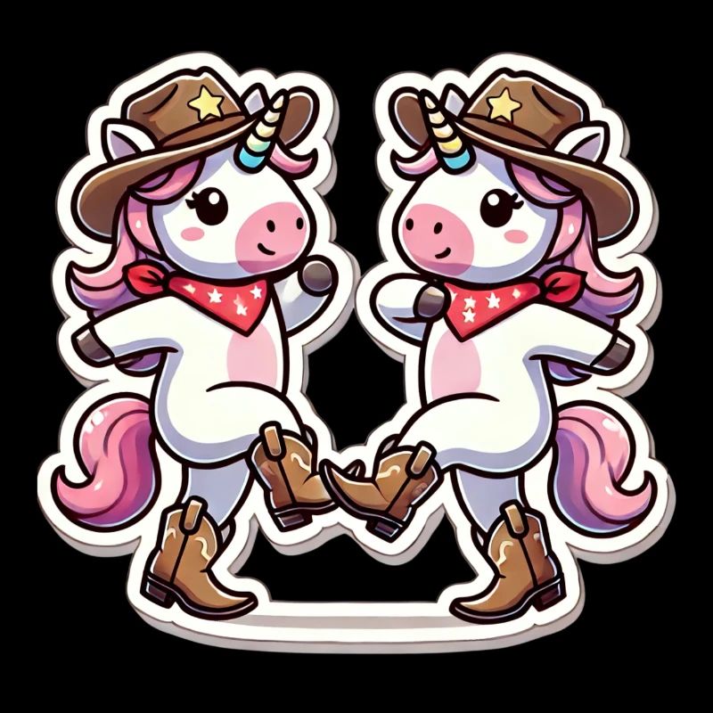 Unicorn with cowboy hat