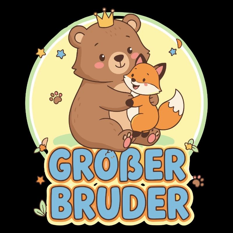 Cute Bear and Fox Sibling Design