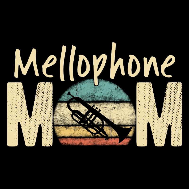 Mellophon Mama Retro Vintage Marching Band Design