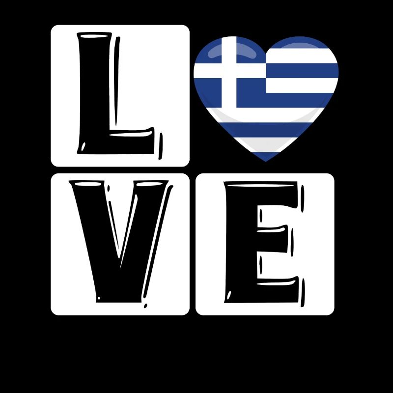 Amour Grèce Coeur Drapeau