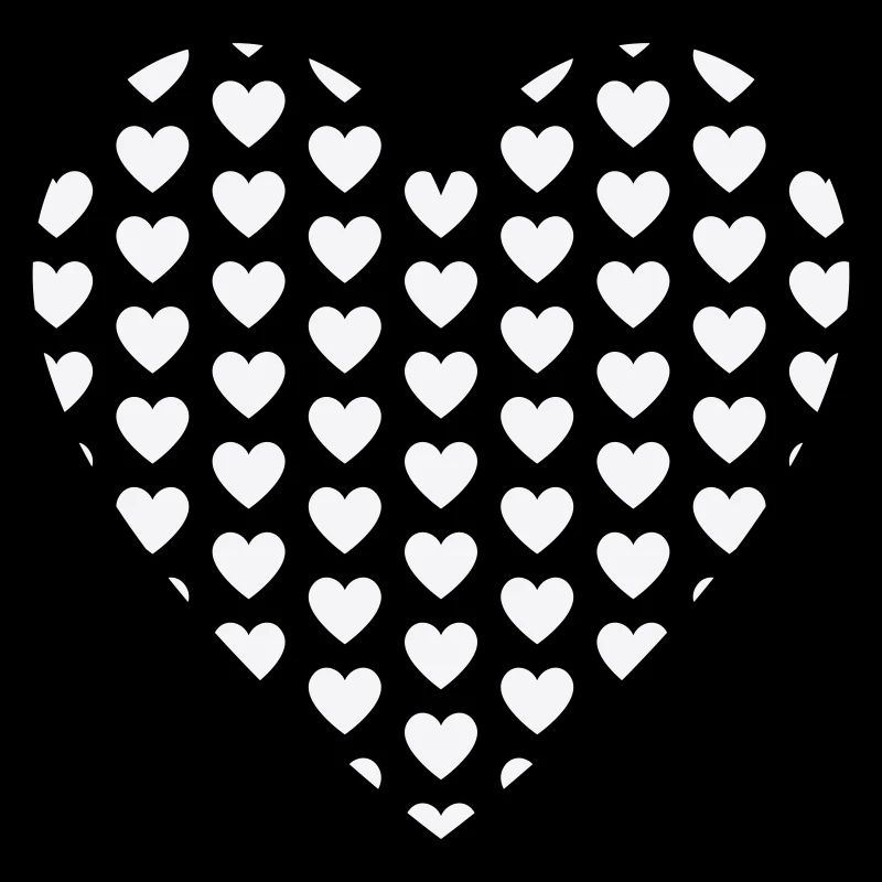 Mosaïque de coeurs faite de petits coeurs