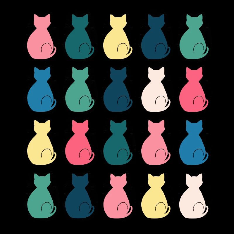 Cat Pattern in Pastel Colors – Pop Art Design