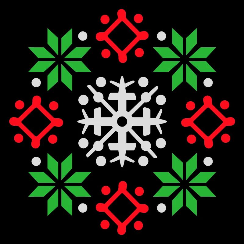 Schneeflocken Muster Weihnachtspullover Schnee