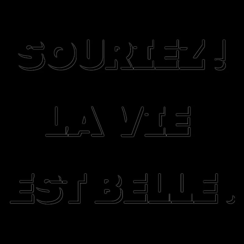 Neon Outline Typog Black