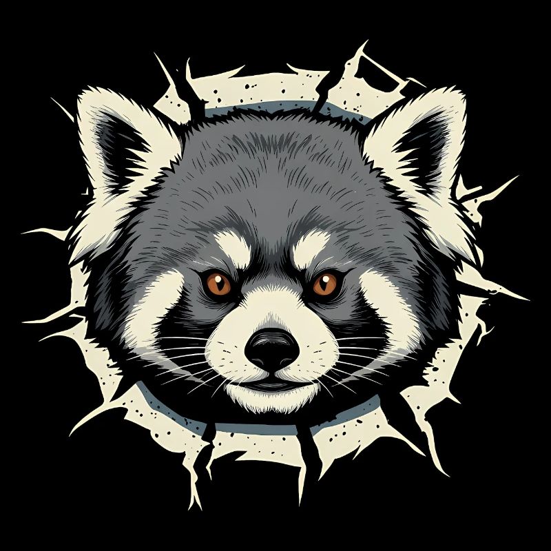 Cute Red Panda Peeking Out Crack