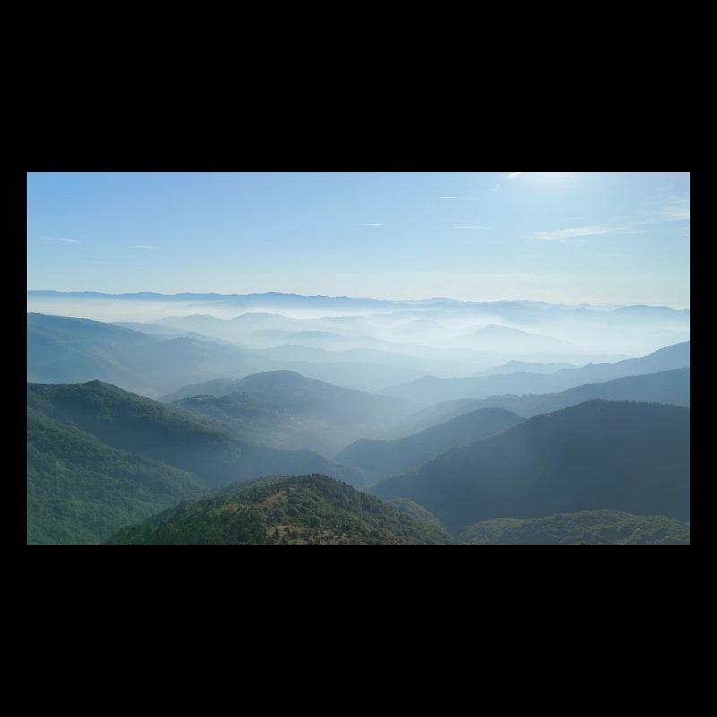 Foggy mountain ranges morning mist