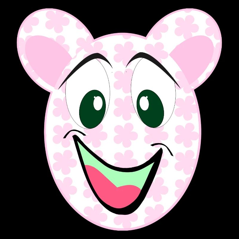 Bear Floral Pattern Smile