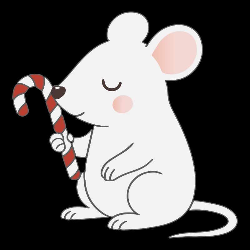 Souris mignonne avec une canne d’orge – Dessin animé mignon