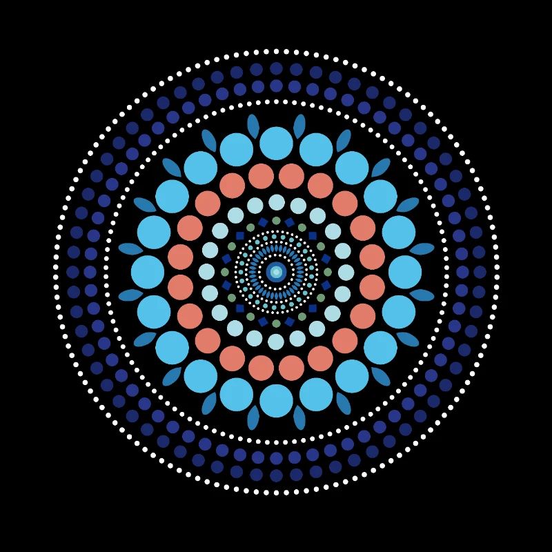 Blue Gradient Dot Mandala