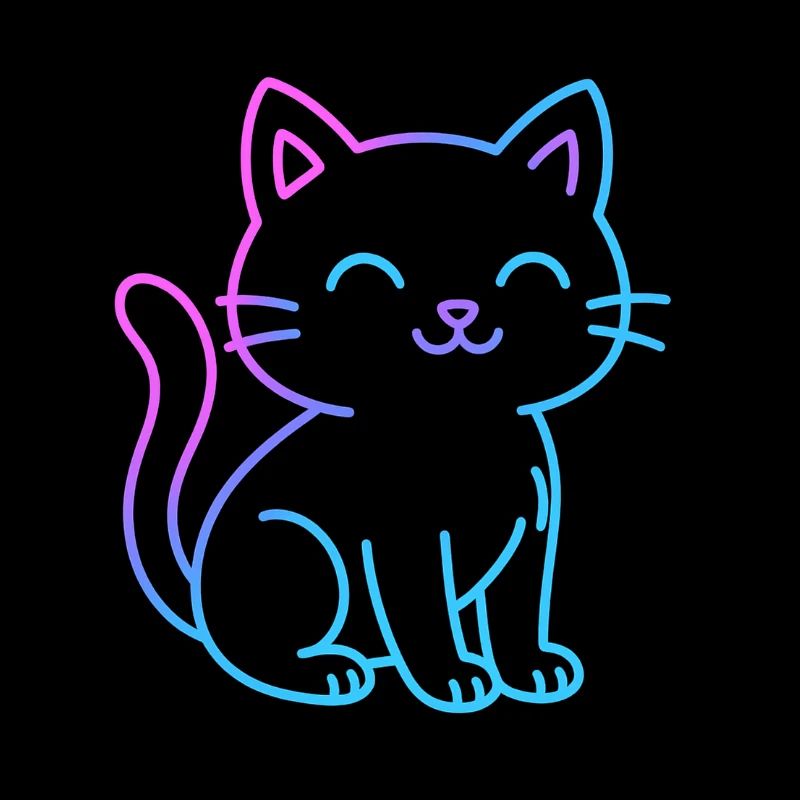 Chat en dégradé néon