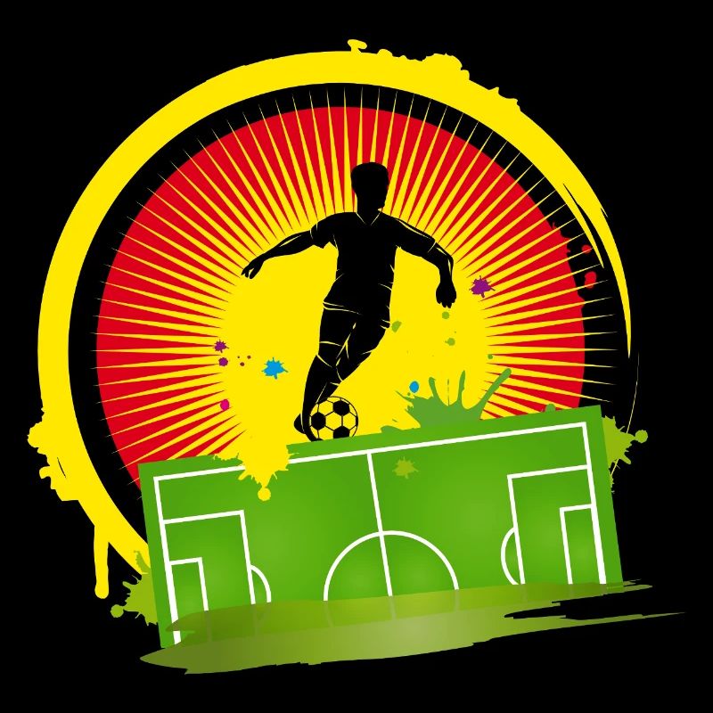 Dynamische Fußball Silhouette-farbiger Hintergrund