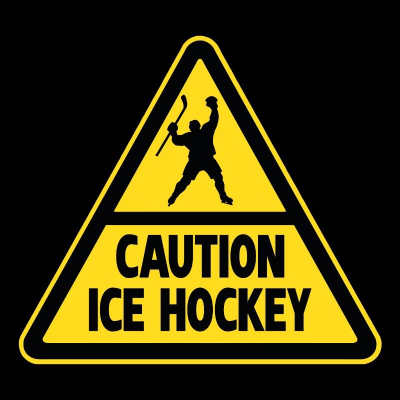 Caution Hockey Eishockeyspieler Warnung