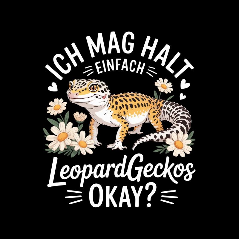 Leopardgeckos Okay Florale Illustration