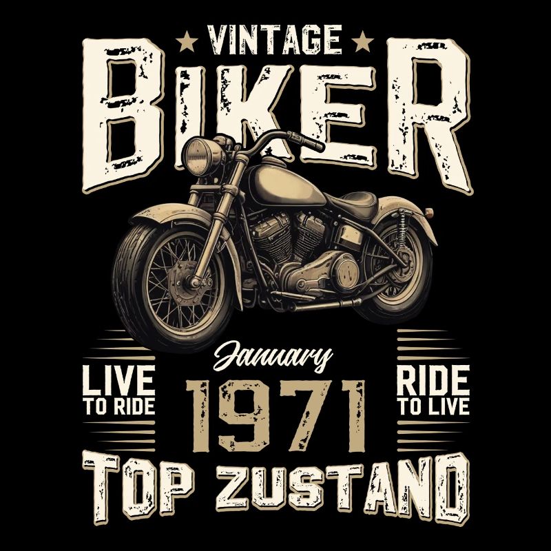 55. Geburtstag Geschenk Motorradfahrer Januar 1971