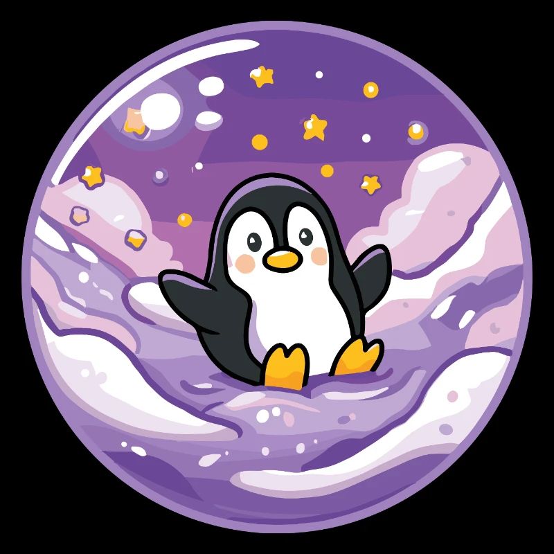 Pinguin im Eis-Universum