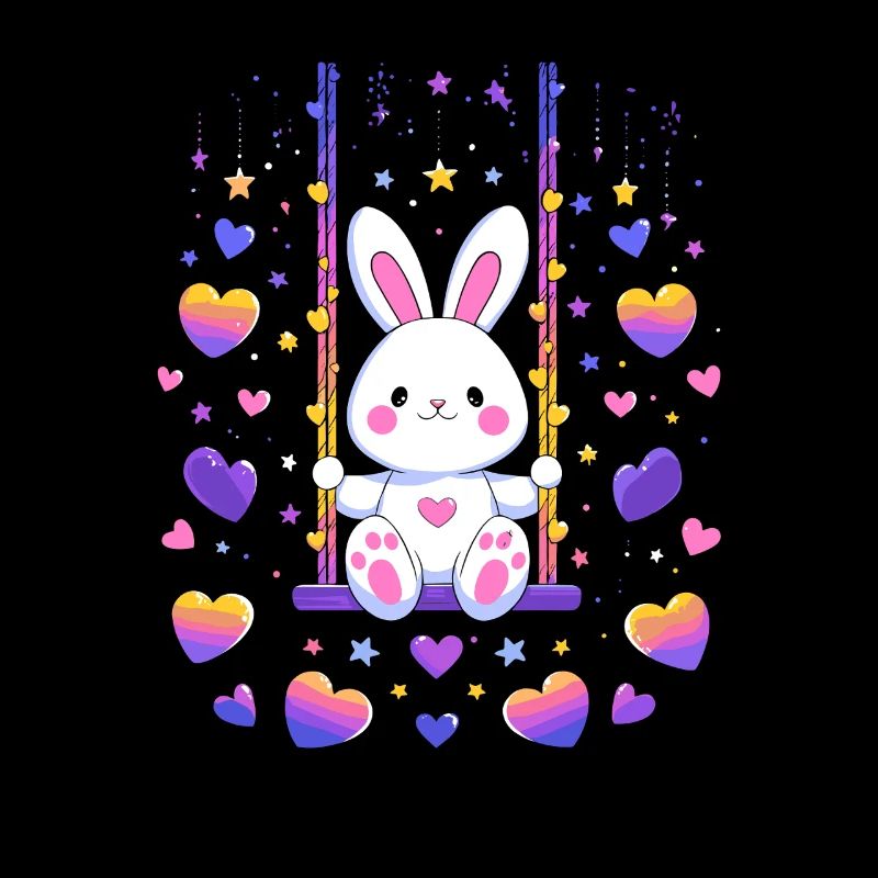 Swing de lapin avec des cœurs