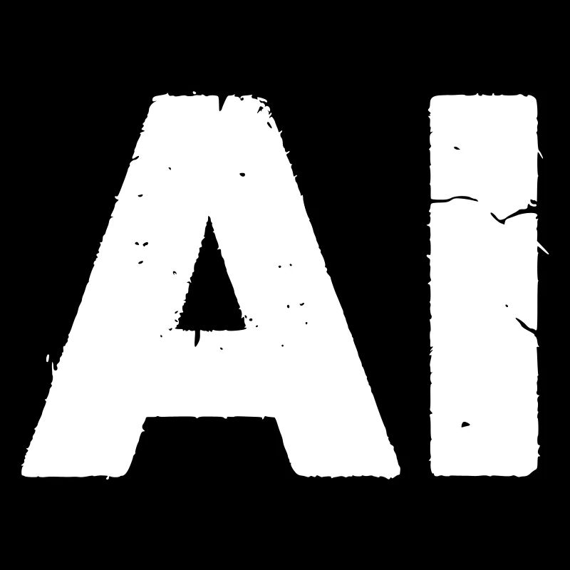 AI Artificial Intelligence Text Grunge Vektor