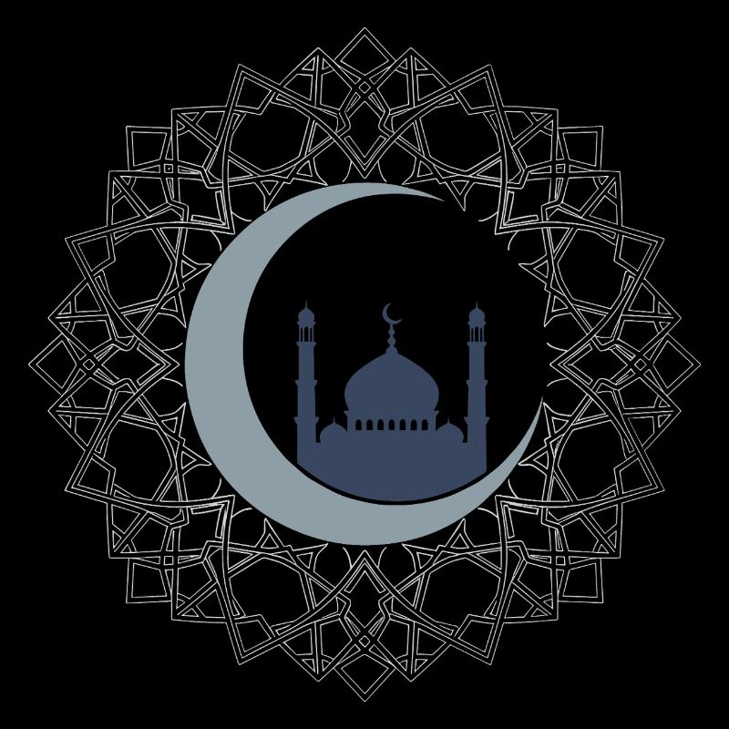 Islamic Art Mosque Crescent Moon Elegant