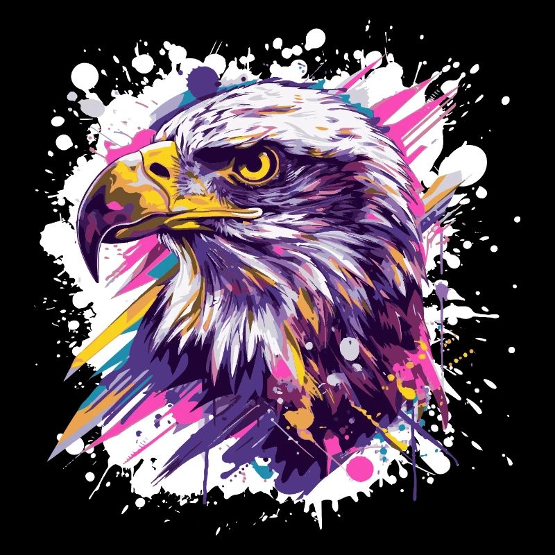 Color Explosion Eagle Head Art