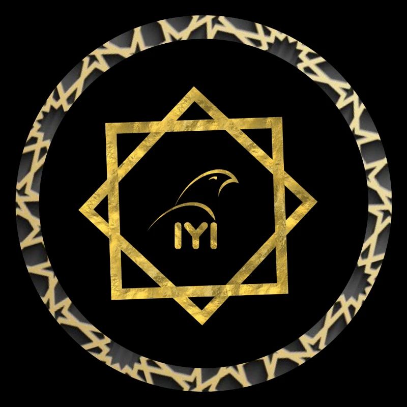 Geometric gold logo with pattern frame