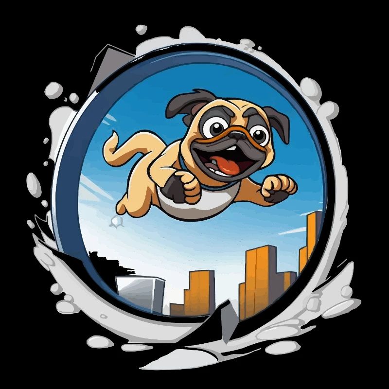 Pug Sprinter im Stadtlauf