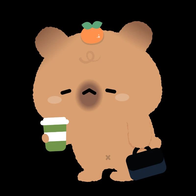 Müde Capybara mit Kaffee