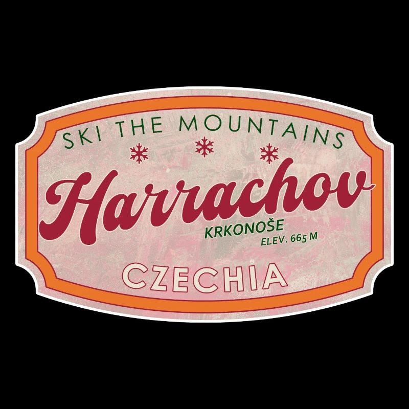 Harrachov Tschechisches Skilabel Tschechien Retro