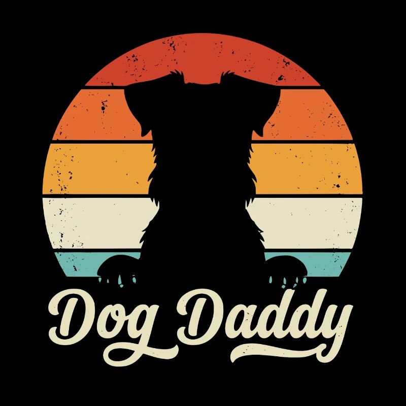 Papa de chien rétro Papa de Coucher de soleil Drôle