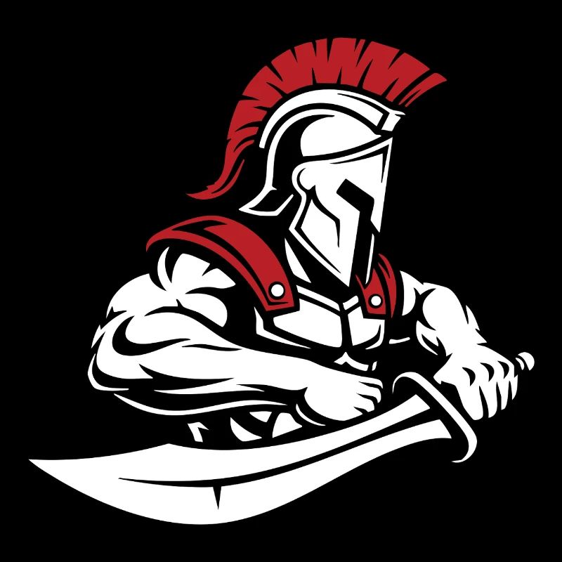 Guerrier Spartiate Épée Buste Mascotte Spartan