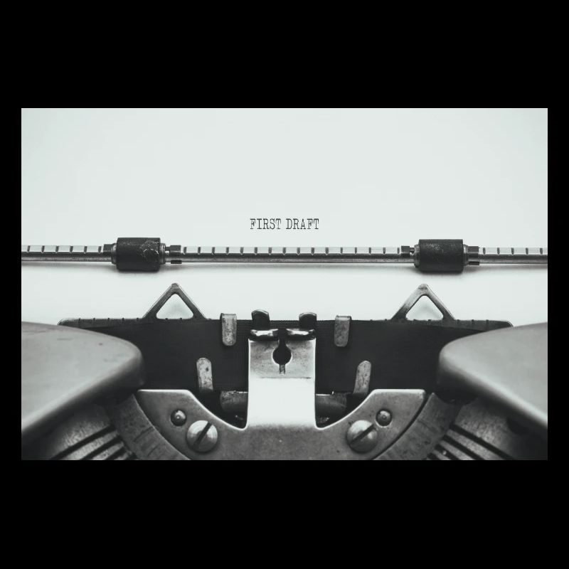 First Draft Typewriter Writer Poster Design