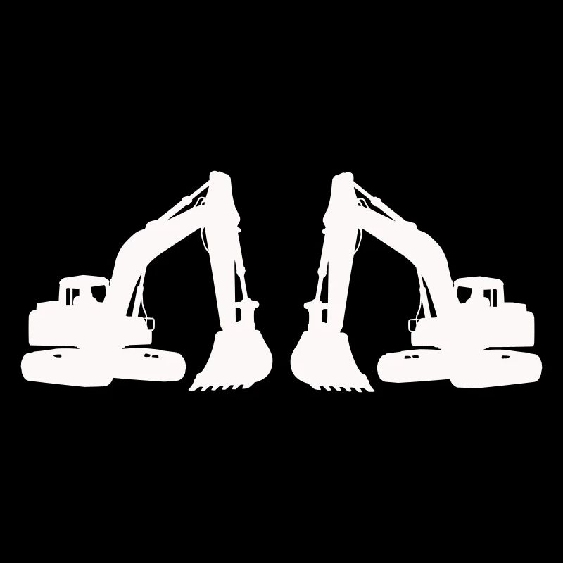 Doppel Bagger Silhouette